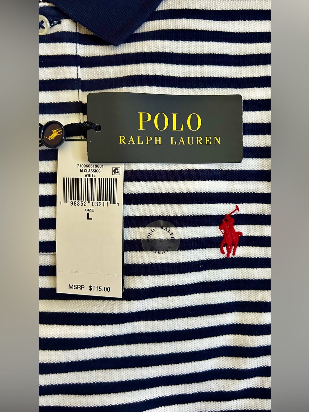 Polo Ralph Lauren Classic Striped Mesh Polo - L - 🇺🇸 Red/White/Blue 🇺🇸 - NWT